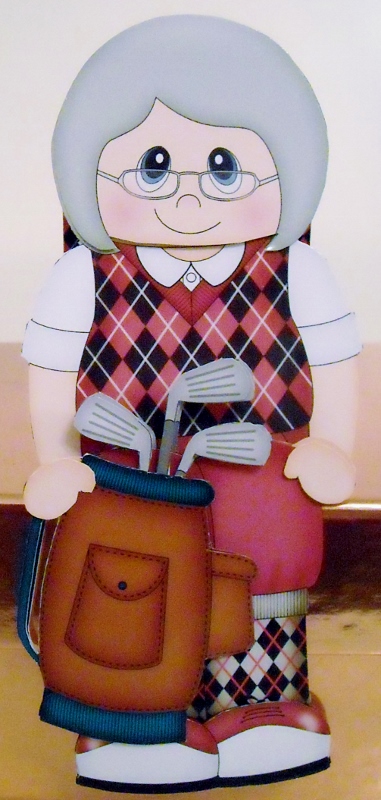 3D on the Shelf Card Kit - Little Golf Old Lady Murle by Pam Stubley