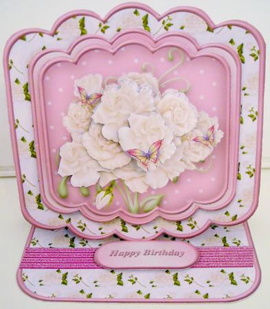 Ivory Roses - Stacked Layer Easel Card Mini Kit by Pam Stubley