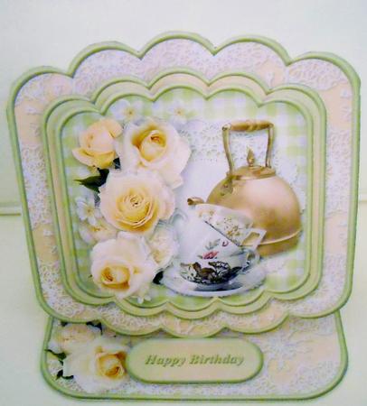 Vintage Tea Party - Stacked Layer Easel Card Mini Kit by Pam Stubley