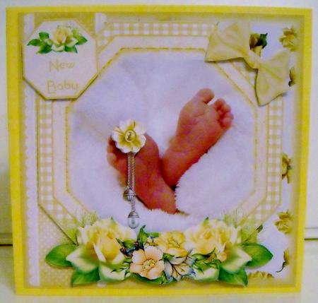 Those Tiny Feet New Baby Card Front Kit by Pam Stubley