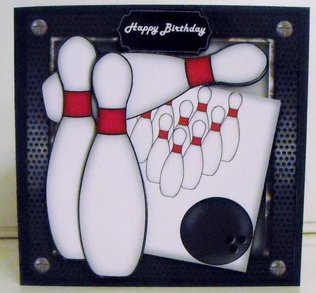Male Card Gone Bowling Mini Kit by Pam Stubley