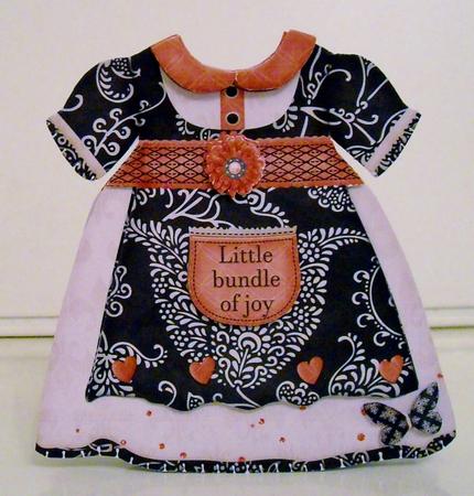 Baby Girl Dress Shape Card 821 by Pam Stubley