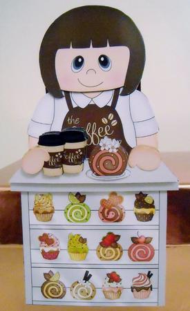 3D on the Shelf Card Kit - the Coffee Shop Lady Maryanna by Pam Stubley