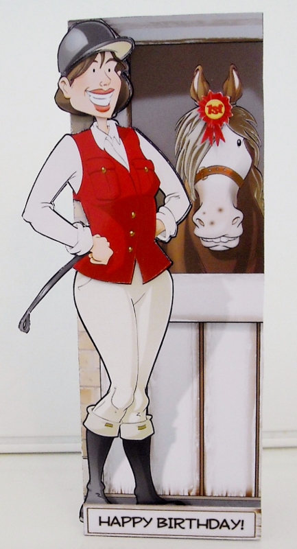 Horse Rider Lady Red Edge Dl Mini Kit by Pam Stubley