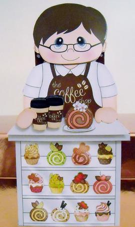 3D on the Shelf Card Kit - the Coffee Shop Man Jonathan by Pam Stubley