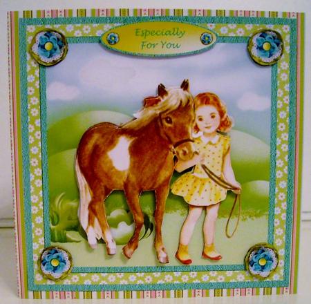 Girl & Pony Card Mini Kit & Decoupage by Pam Stubley