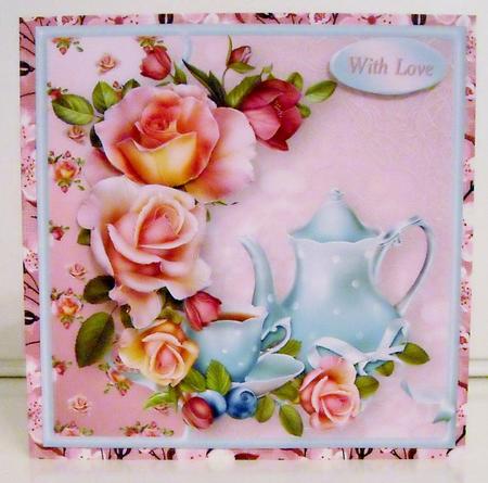 Teatime and Roses Card Front by Pam Stubley