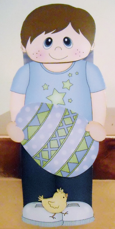 3D on the Shelf Card Kit - Cute Little Boy's Easter Egg by Pam Stubley