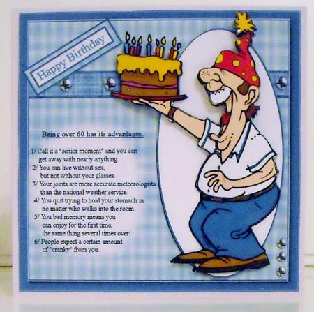 8x8 George Sends 60th Birthday Wishes Mini Kit by Pam Stubley
