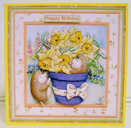 Daffodil Hedgehogs 7.5 All Occasions Decoupage Mini Kit by Pam Stubley