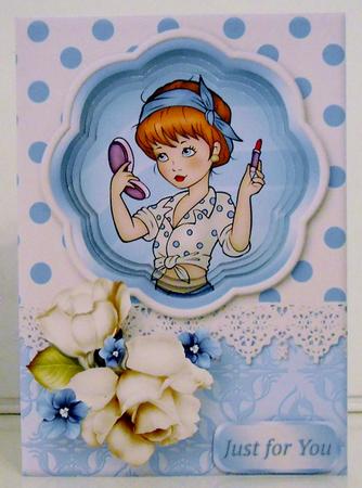 A Bit of Lippy - Petal Pyramid Card Front by Pam Stubley