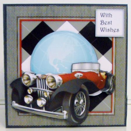 Male Card Retro Card World Globe Mini Kit by Pam Stubley