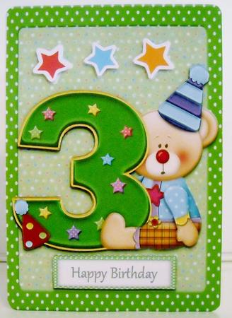 Birthday Bear 3rd by Pam Stubley
