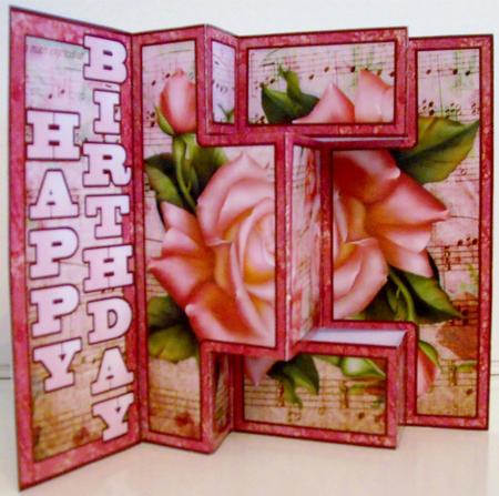 Shutter Surprise Card - Pink Roses & Music by Pam Stubley