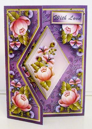 Pink and Lilac Flowers - Diamond Cut-out Mini Kit by Pam Stubley