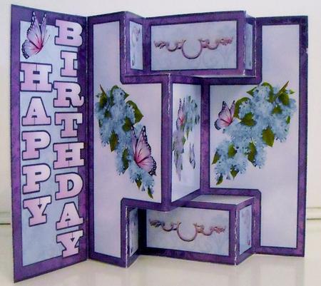 Shutter Surprise Card - Lilac & Butterfies by Pam Stubley