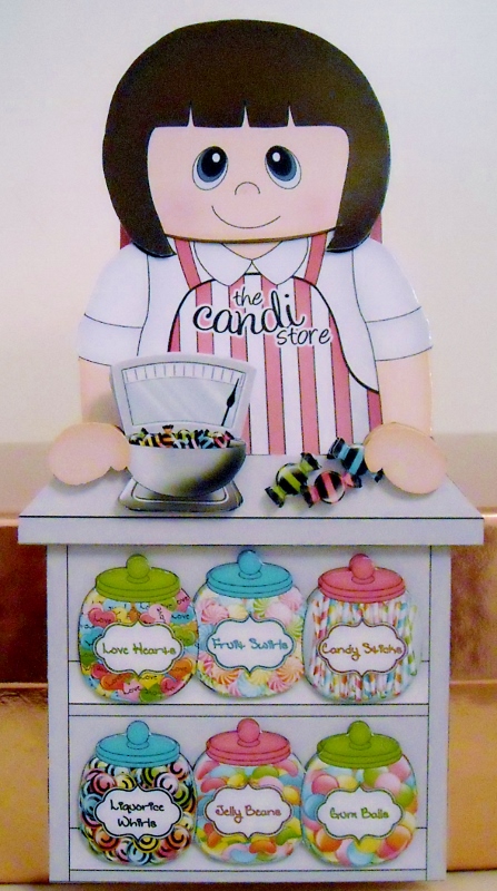 3D on the Shelf Card Kit - Candi Shop Lady Madaline by Pam Stubley
