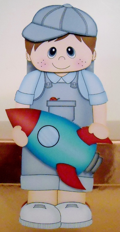 3D on the Shelf Card Kit - Little Toddler Ethan's Rocket by Pam Stubley