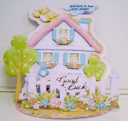 Giant Easel Tableau 3D Card Kit - Picket Fence Cottage by Pam Stubley