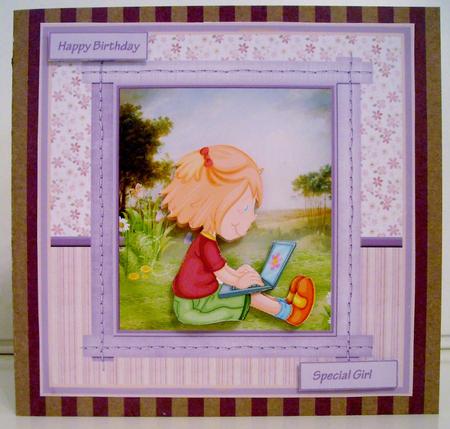 Summer Games 7.5 X7.5 Card and Decoupage by Pam Stubley