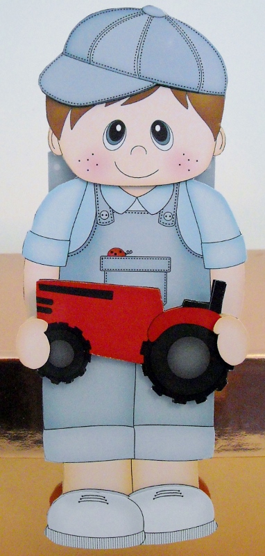 3D on the Shelf Card Kit - Little Toddler Kian's Tractor by Pam Stubley