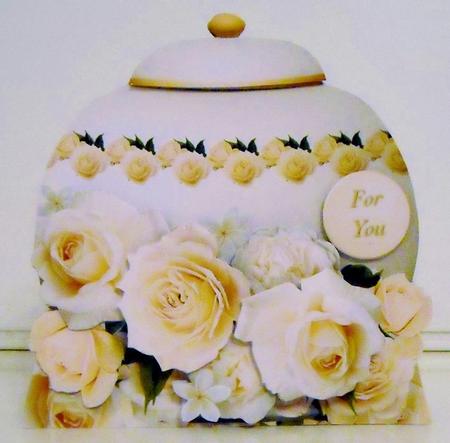 Pot with Lemon Roses - Card Mini Kit by Pam Stubley