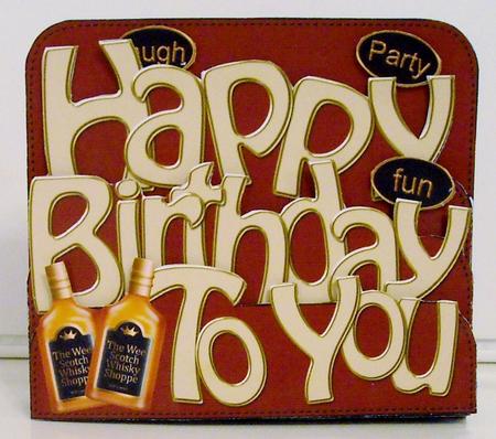 3D Birthday Whisky Pop Out Word Card by Pam Stubley
