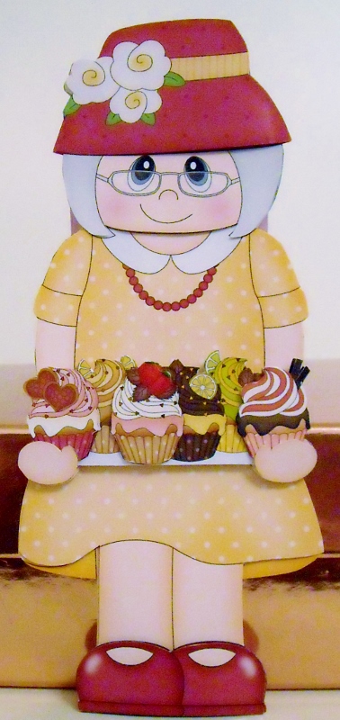 3D on the Shelf Card Kit - Gossip Galz Cupcake Cassie by Pam Stubley
