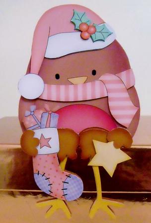 3D on the Shelf Card Kit - Little Christmas Bobbin Robin by Pam Stubley