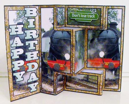 Shutter Surprise Card - Steam Trains by Pam Stubley