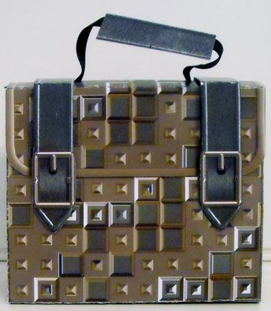 Briefcase Gift Taupe Metallic Squares by Pam Stubley