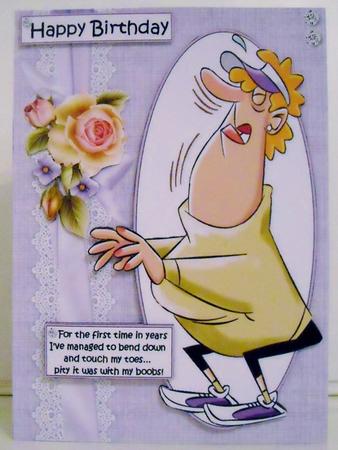 Shirley Can Touch Her Toes Quick Card by Pam Stubley