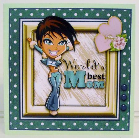 World's Best Mom Card Topper by Pam Stubley