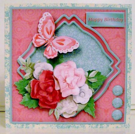 Retro Posy Layered Card Mini Kit by Pam Stubley