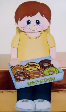 3D on the Shelf Card Kit - Sharing Donut Box Boy Mckinley by Pam Stubley