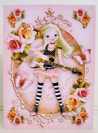 Girl with Guitar Card Mini Kit by Pam Stubley