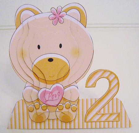 Teddy Bear Character Shaped Age Card Pyramage by Pam Stubley