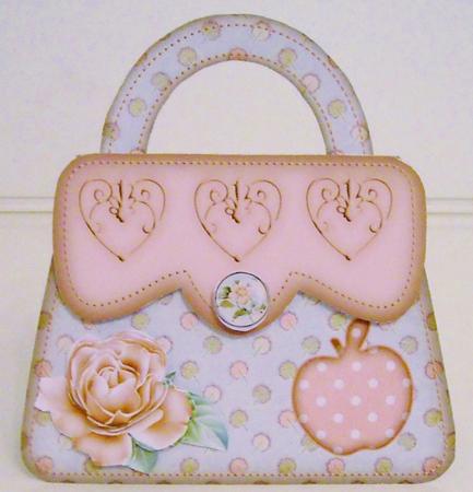 Peach Handbag Shaped Card Mini Kit by Pam Stubley