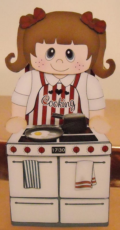 3D on the Shelf Card Kit - Cute Little Cook Katheryn by Pam Stubley