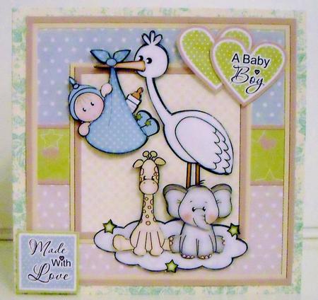 New Baby Boy Stork Mini Kit by Pam Stubley