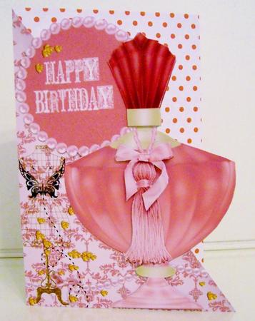 Vintage Birthday Pink Card Topper by Pam Stubley