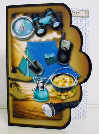 Male Scallop Card Camping by Pam Stubley