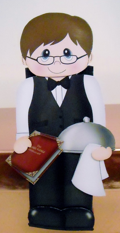 3D on the Shelf Card Kit - Posh Nosh Waiter Carter by Pam Stubley