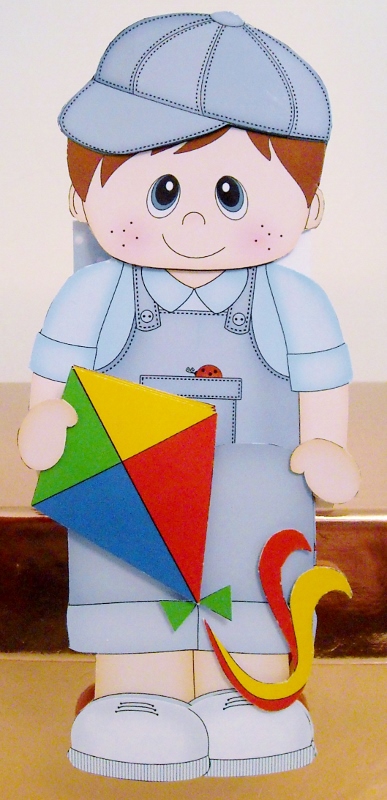 3D on the Shelf Card Kit - Little Kite Flying Toddler Rhett by Pam Stubley