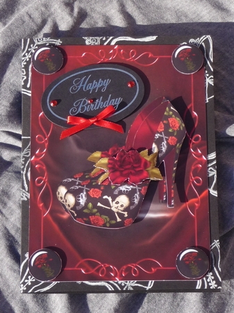 Gothic Diva Shoe - Skulls, Guns 'n' Roses by Pam Williams