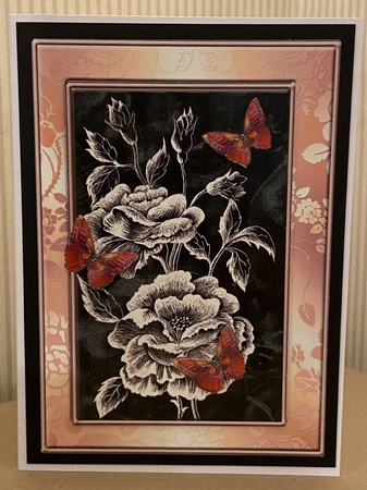 Black and White Roses with Butterflies Topper by Pam Williams