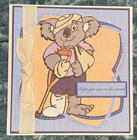 Teddy Bear Full of Woe Card Front by Pam Williams