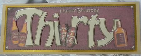 30th Birthday Large Dl Quick Card N 3D Decoupage by Pam Williams