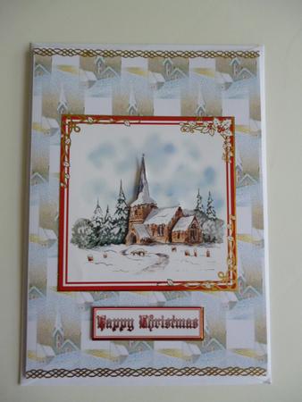 Snowy Church Backing Paper by Pamela Evans