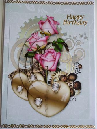 Steampunk Hearts and Roses 2 Oval Pyramid by Pamela Evans